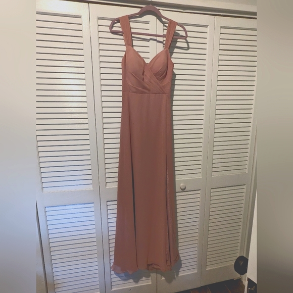 Azazie Dusty Rose Nahrin Bridesmaid Dress - Picture 4 of 5